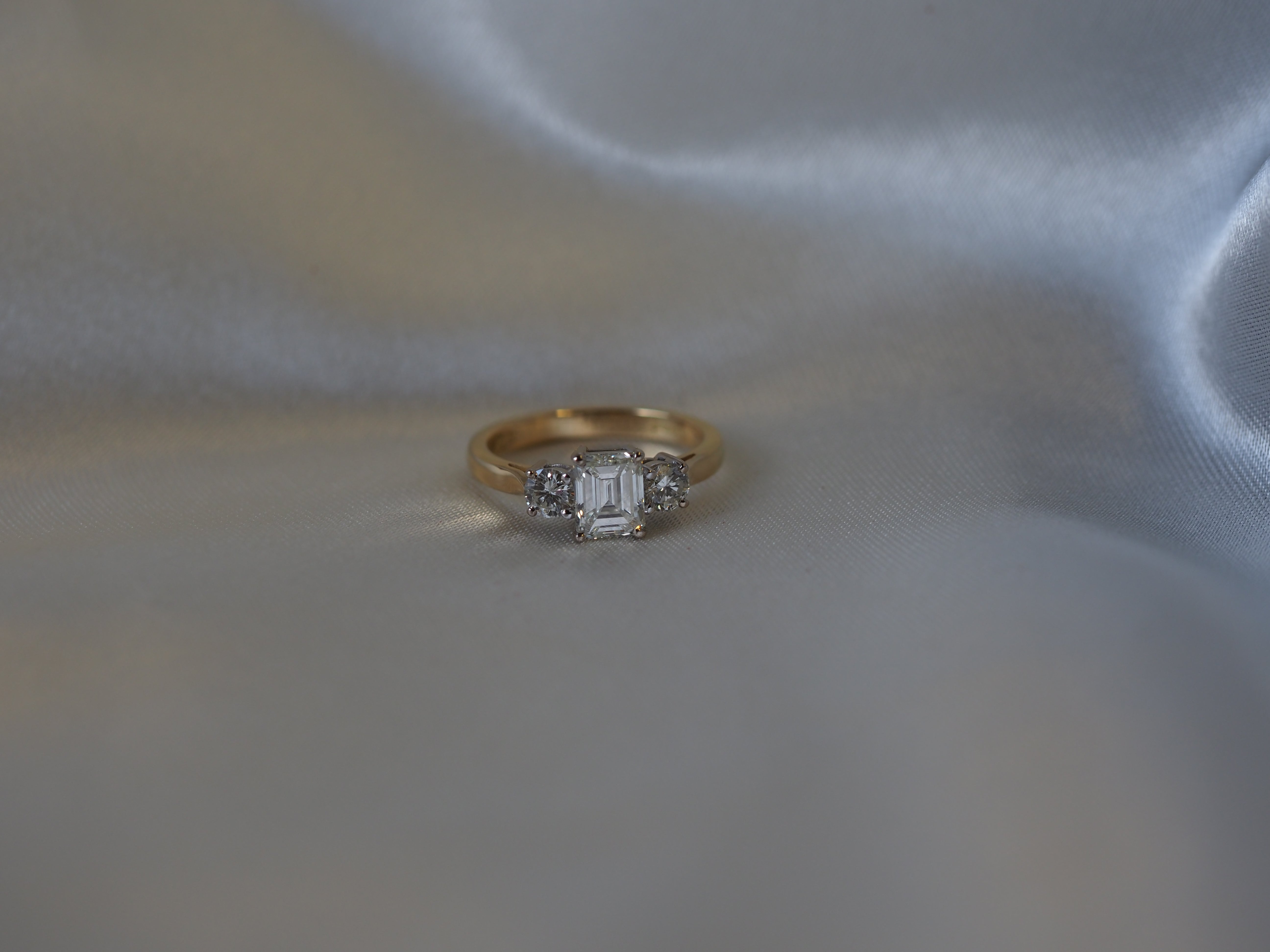 Ogden of Harrogate Jewellery Three-Stone Emerald-Cut Diamond Ring in 18ct Yellow Gold *POA*