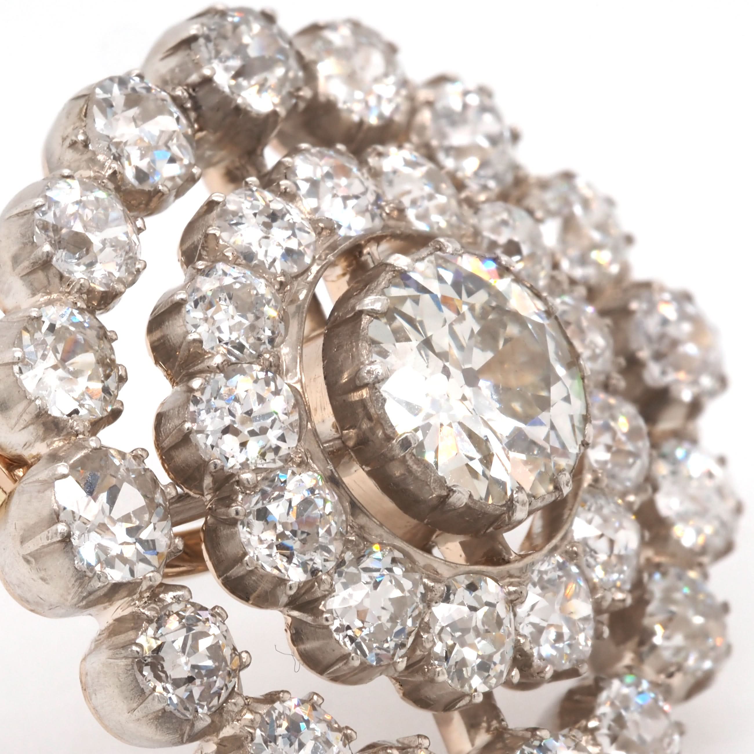 Ogden of Harrogate Jewellery Victorian 18ct Yellow Gold Diamond Target Brooch/Pendant