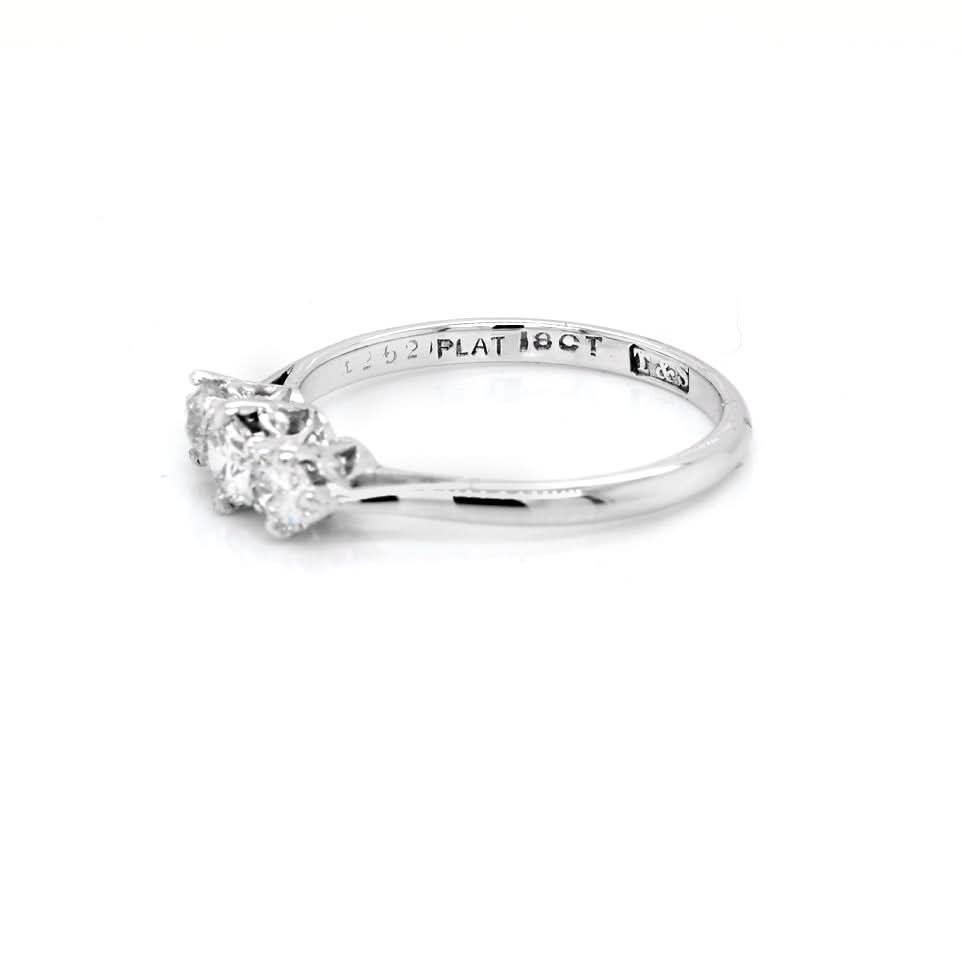 Ogden of Harrogate Jewellery Vintage Platinum Three Stone Diamond Ring