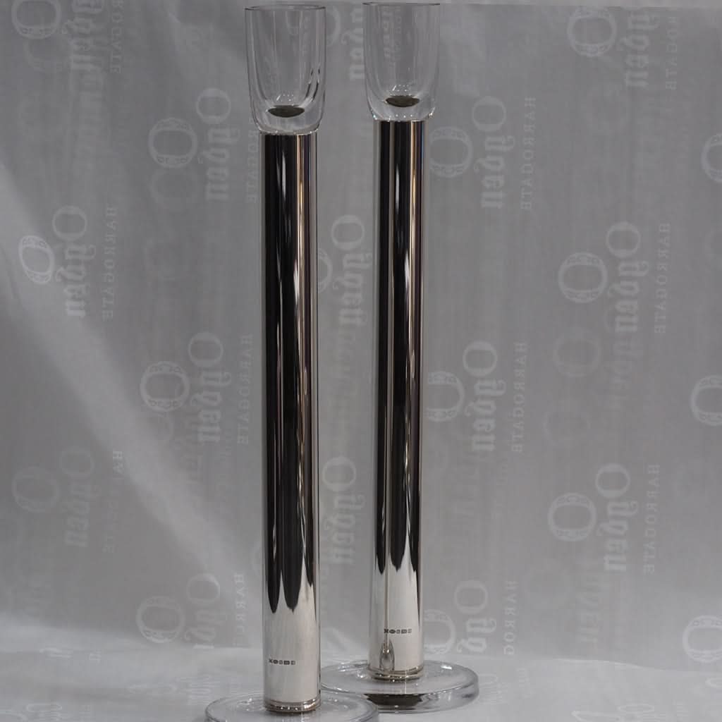 Ogden of Harrogate Silverware Homewares Gifts Silver and Crystal Glass Column Candlestick