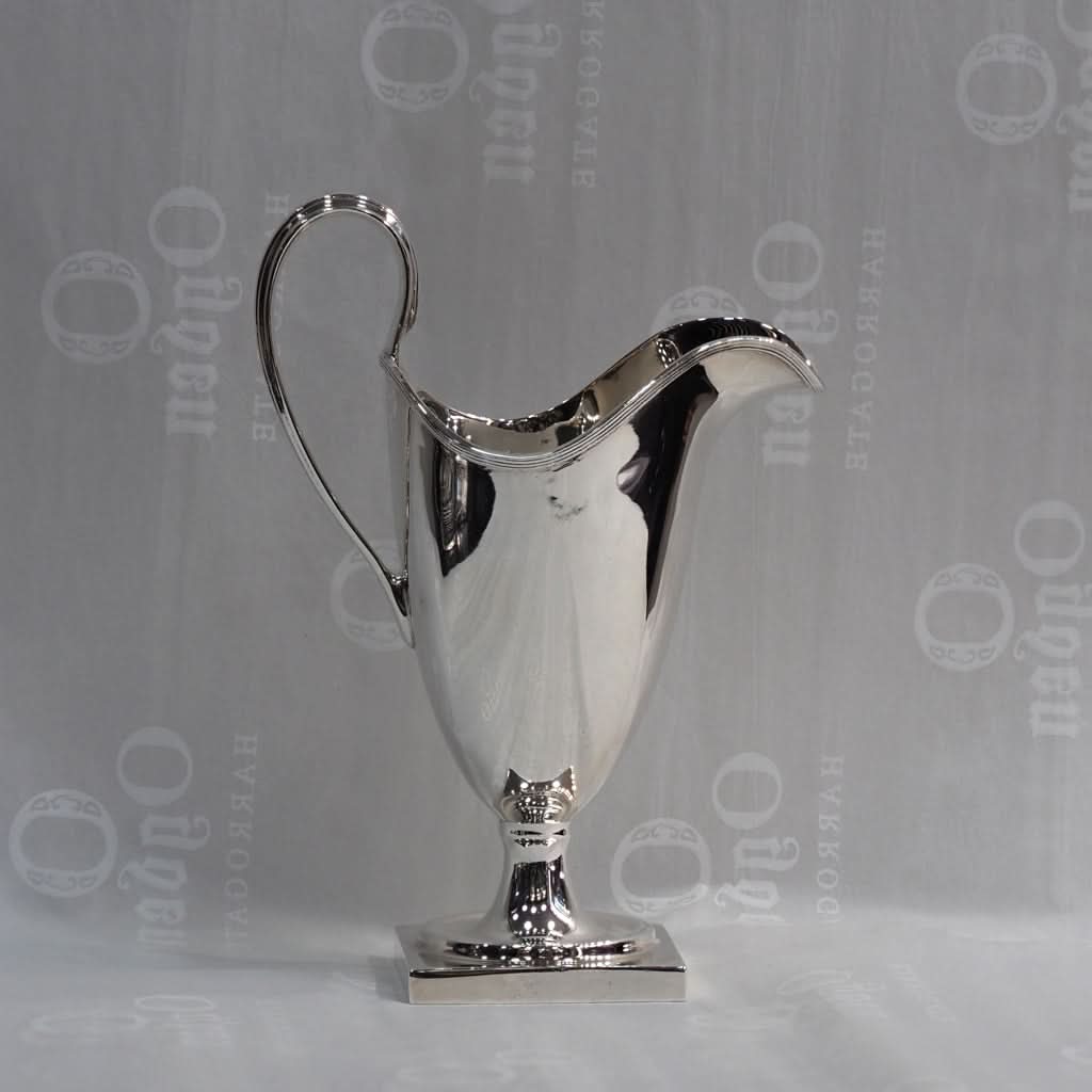 Ogden of Harrogate Silverware Homewares Gifts Silver Helmet-Shaped Cream Jug with Reeded Edge, Birmingham 1974