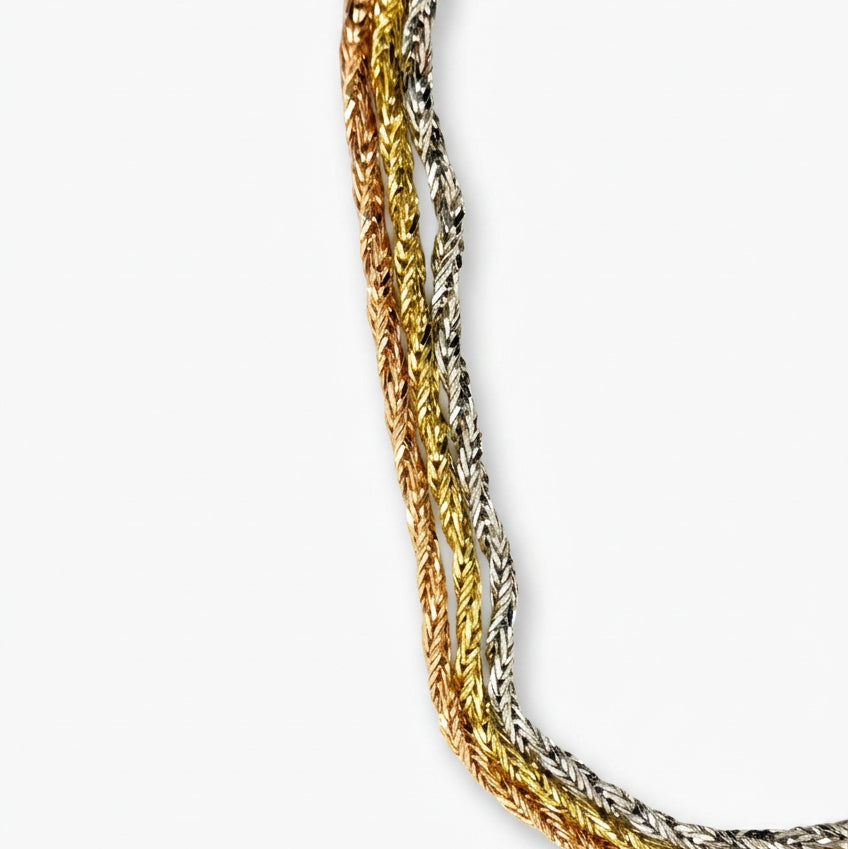 Ogden Of Harrogate Vintage Jewellery 3 Tone 3 Chain Bracelet, 18cm