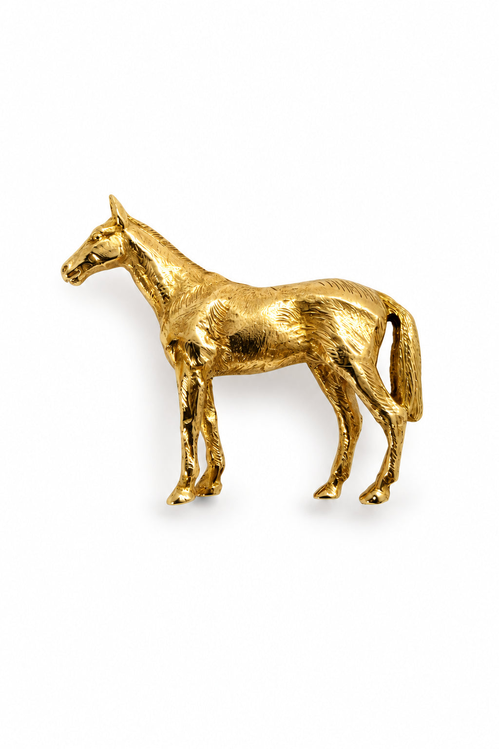 Ogden Of Harrogate Vintage Jewellery 9ct Yellow Gold Horse Brooch