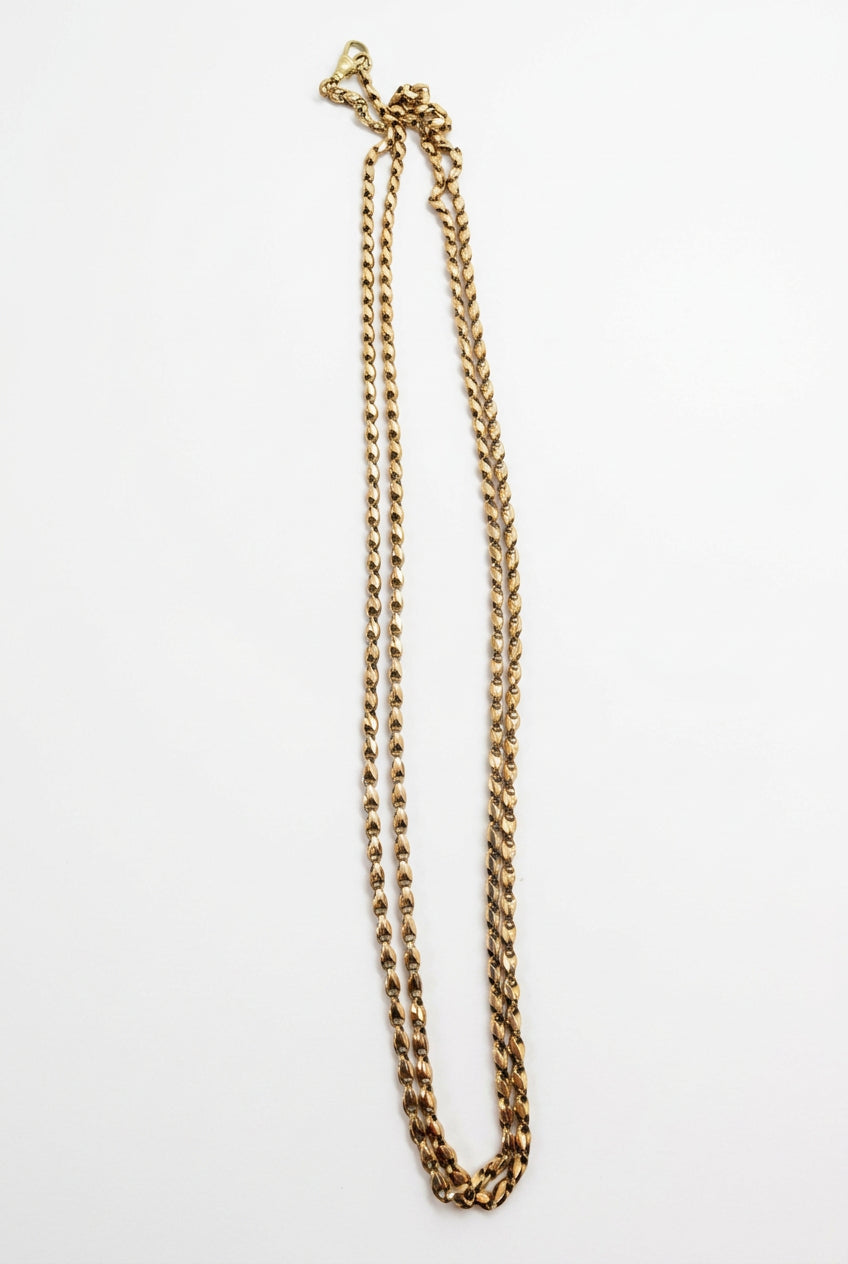 Ogden Of Harrogate Vintage Jewellery A 9ct Yellow Gold Guard Chain Necklace, circa 1930
