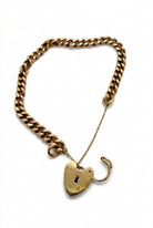 Ogden Of Harrogate Vintage Jewellery A Chain Bracelet with Padlock Clasp in 9ct Yellow Gold, 17cm Long