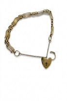 Ogden Of Harrogate Vintage Jewellery A Curved Link Gate Bracelet with Padlock Clasp in 9ct Yellow Gold