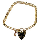 Ogden Of Harrogate Vintage Jewellery A Curved Link Gate Bracelet with Padlock Clasp in 9ct Yellow Gold