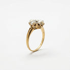 Ogden Of Harrogate Vintage Jewellery A Diamond and Half Pearl Cluster Dress Ring in Yellow Gold