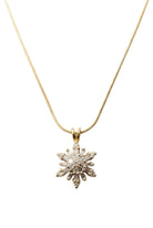 Ogden Of Harrogate Vintage Jewellery A diamond Set Snowflake Pendant On a Thin Snake Chain, 9ct Yellow Gold
