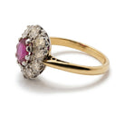 Ogden Of Harrogate Vintage Jewellery A Gold Ruby and Diamond Surround Small Cluster Ring in 18ct Yellow