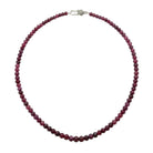 Ogden Of Harrogate Vintage Jewellery A Graduated Ruby Bead Necklace with Small Silver Ball Clasp