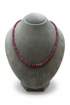 Ogden Of Harrogate Vintage Jewellery A Graduated Ruby Bead Necklace with Small Silver Ball Clasp