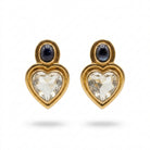 Ogden Of Harrogate Vintage Jewellery A Pair of Citrine Heart Ear Clips in 9ct Yellow Gold