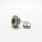 Ogden Of Harrogate Vintage Jewellery A Pair of Diamond and Sapphire Cluster Earrings in Platinum