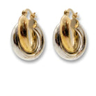 Ogden Of Harrogate Vintage Jewellery A Pair of Hollow Hoop Earrings in 9ct yellow and White Gold