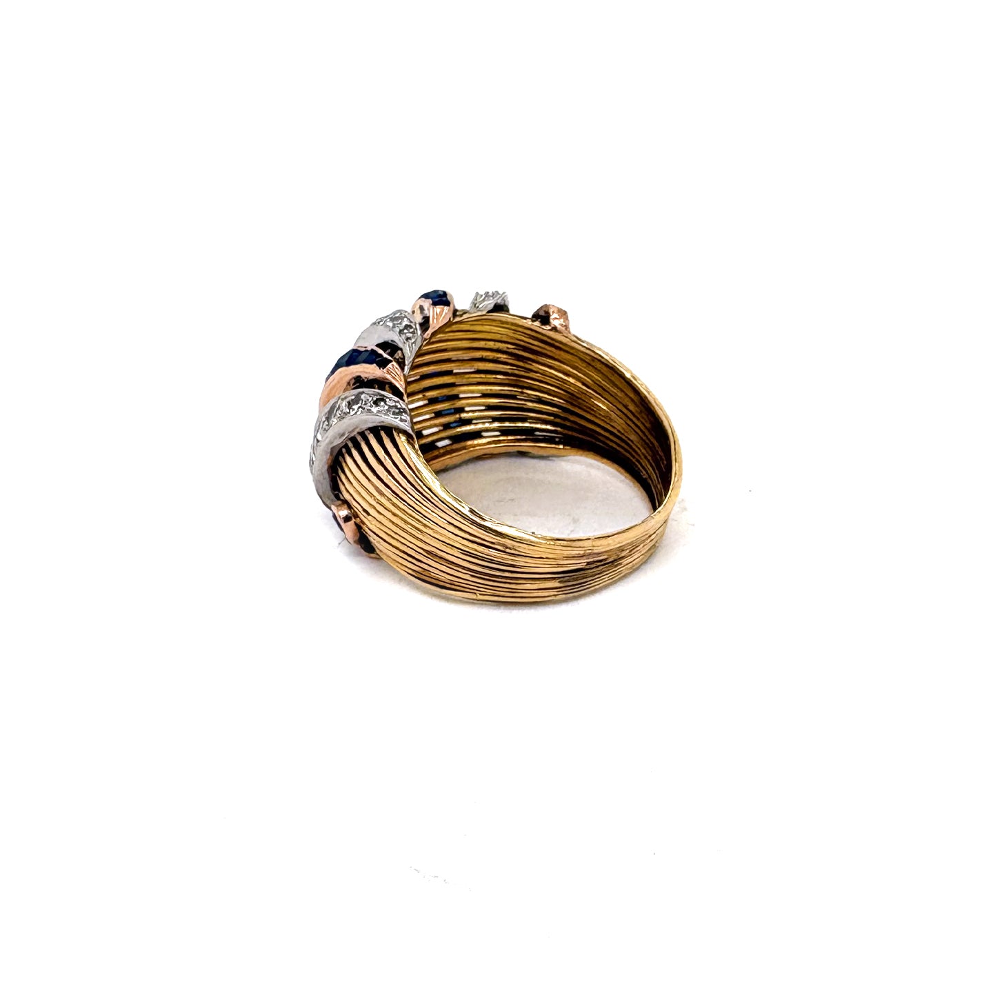 Ogden Of Harrogate Vintage Jewellery A Sapphire and Diamond 18 ct Gold Cocktail Ring Circa 1950s