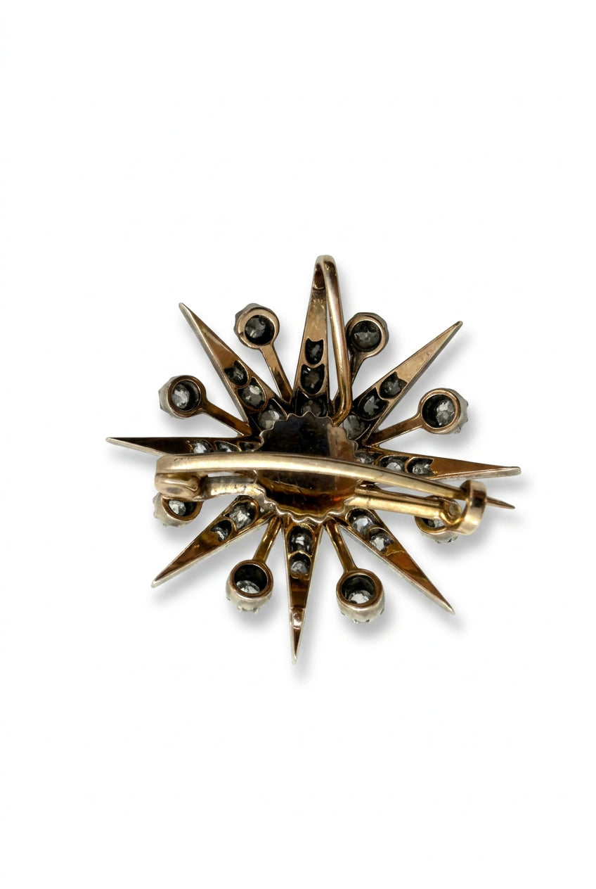 Ogden Of Harrogate Vintage Jewellery A Silver And Gold Diamond Set Star Brooch