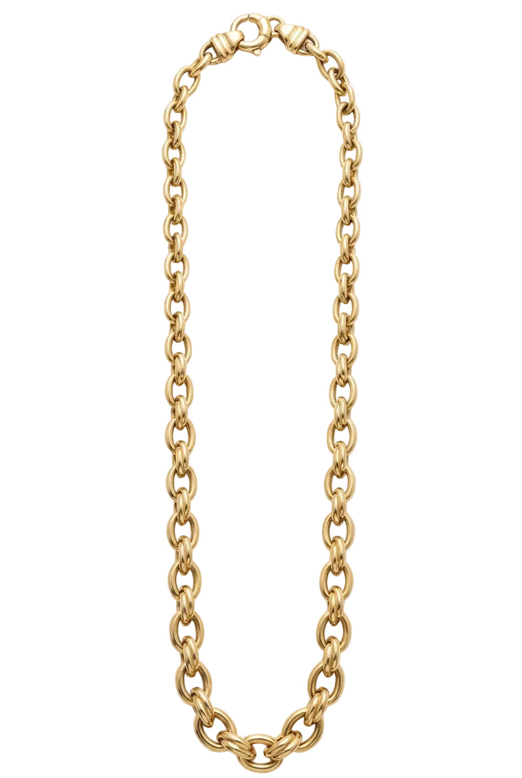 Ogden Of Harrogate Vintage Jewellery An 18ct Yellow Gold Fancy Graduated Link Chain Necklace