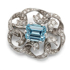 Ogden Of Harrogate Vintage Jewellery An Emerald Cut Aquamarine Brooch, 1930s