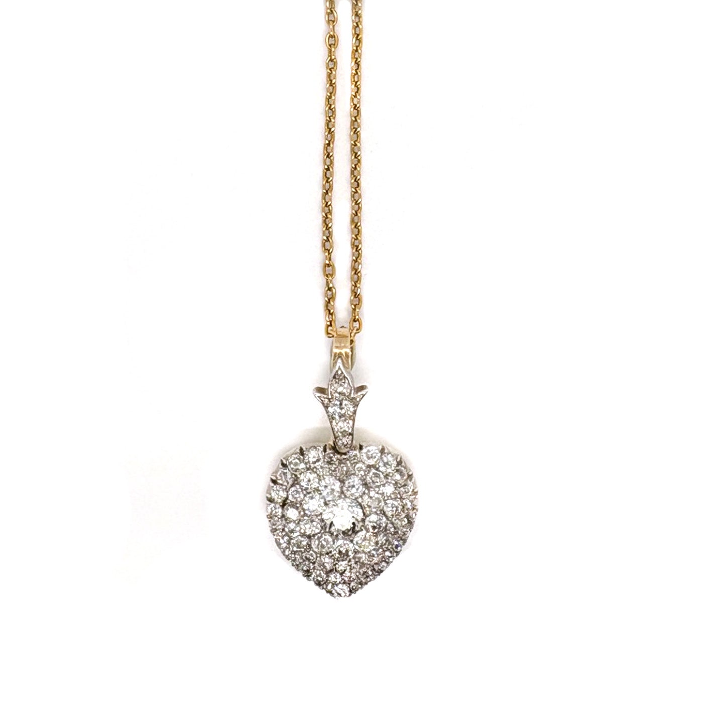 Ogden Of Harrogate Vintage Jewellery An Old-cut Diamond Heart Pendant