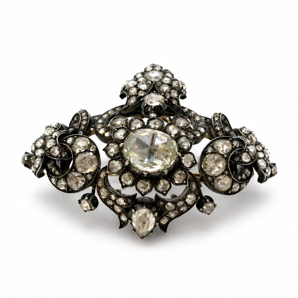 Ogden Of Harrogate Vintage Jewellery Antique Rose-Cut Diamond Brooch