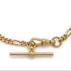 Ogden Of Harrogate Vintage Jewellery Figaro Chain Bracelet with T Bar in 9ct Yellow gold, 18cm long