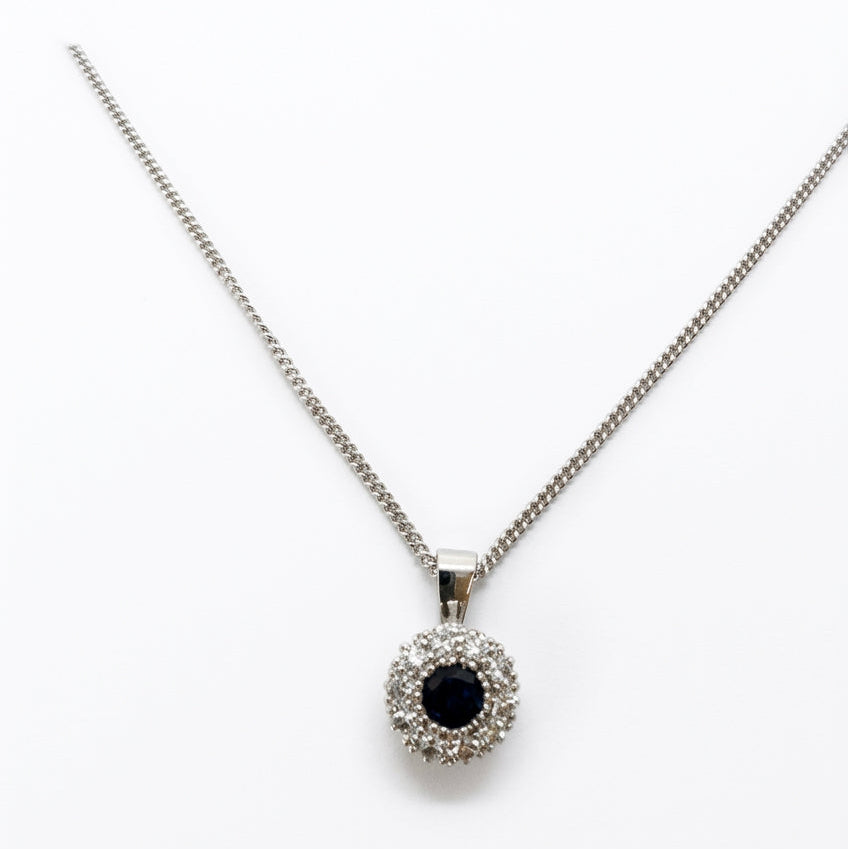 Ogden Of Harrogate Vintage Jewellery Platinum and Diamond Surround Cluster Pendant