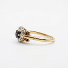 Ogden Of Harrogate Vintage Jewellery Sapphire and Diamond Small Cluster Ring, Circa 1964 in 18ct Yellow Gold