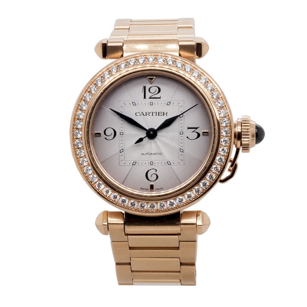 Ogden Vintage Watches Luxury Watch Cartier 18ct Rose Gold Diamond-Set Pasha 35mm Automatic Watch WJPA0013