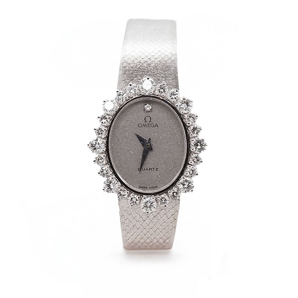 Omega 18ct White Gold Diamond Set Ladies Dress Watch – 1980s, 1.15ct –  Ogden Of Harrogate