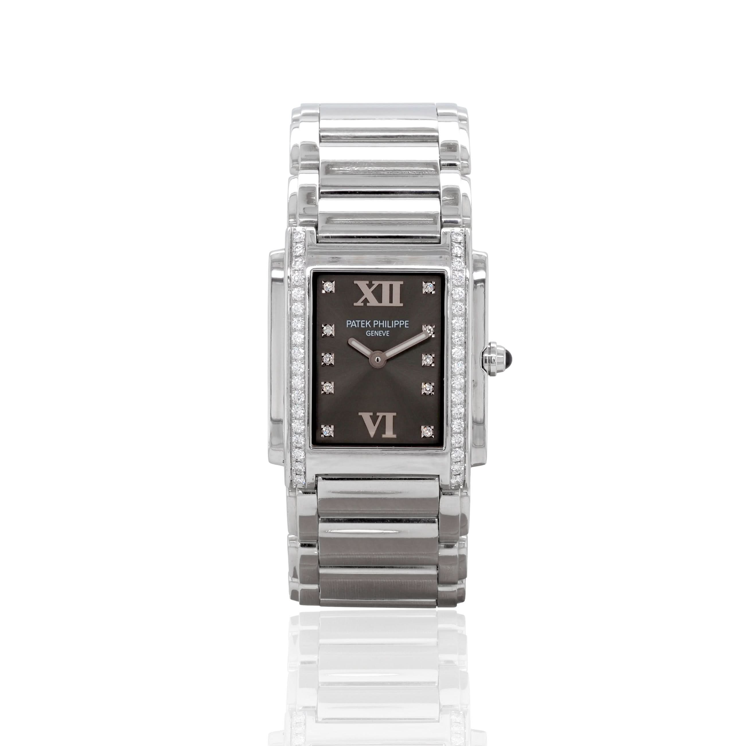 Ogden Vintage Watches Ogden Vintage Watch Patek Philippe Twenty~4 Stainless Steel Diamond-Set Quartz Watch