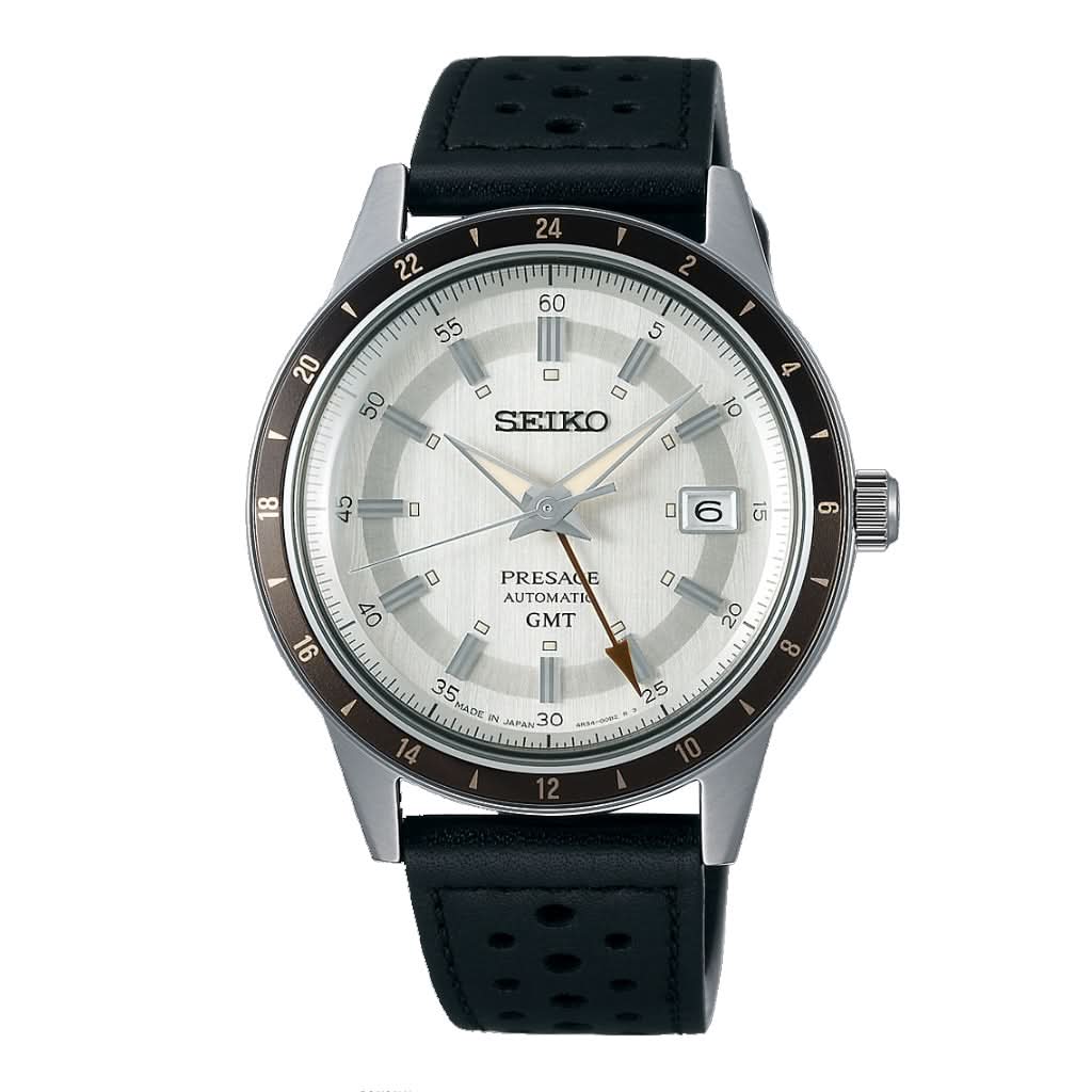 Seiko Luxury Watch Seiko Presage ‘Stone’ Style 60s Road Trip GMT SSK011J1