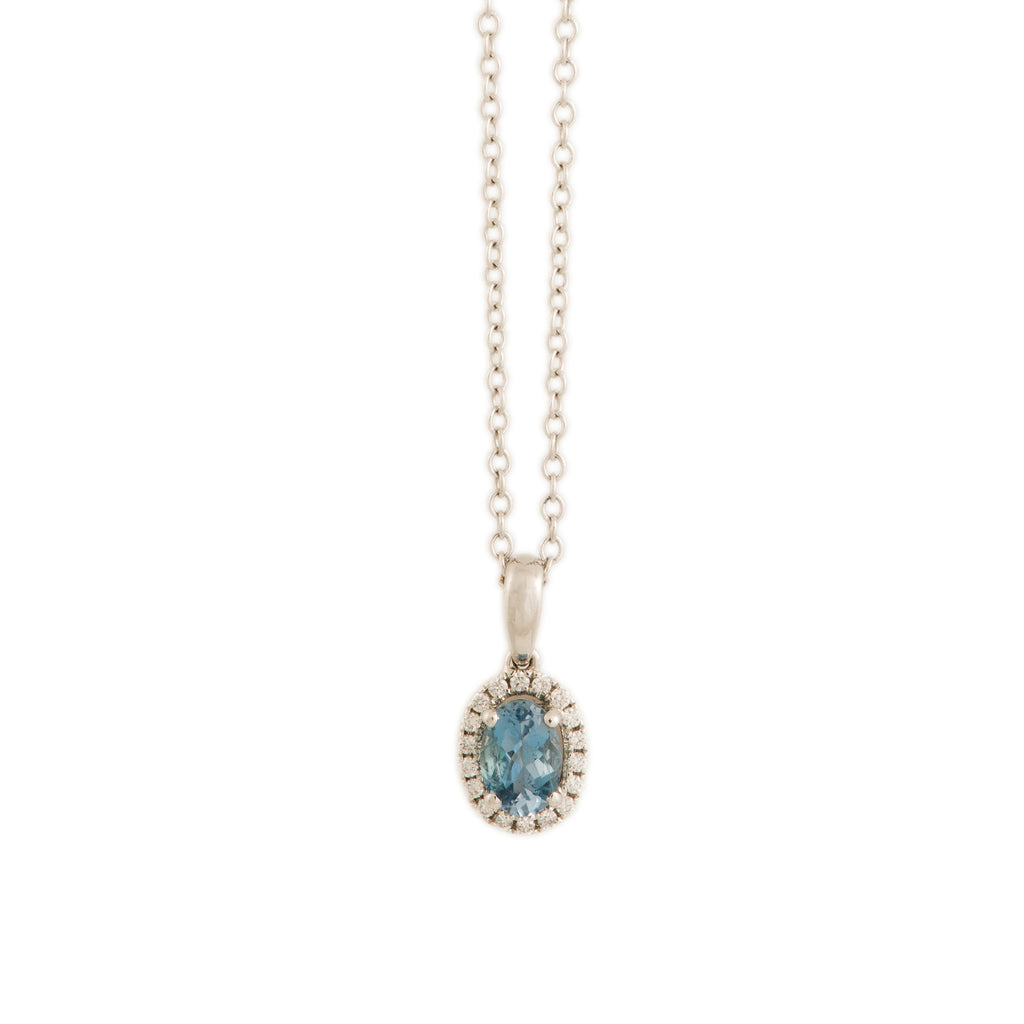 Aquamarine and Diamond Pendant 