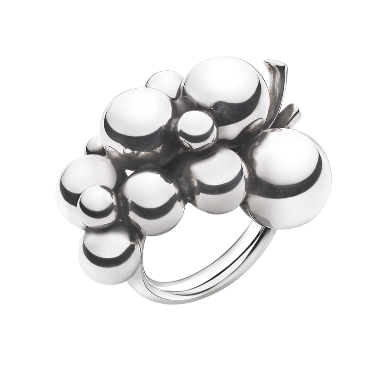 MOONLIGHT GRAPES RING -OXIDISED STERLING SILVER, LARGE - 3558700