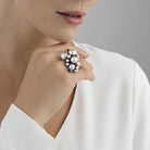 MOONLIGHT GRAPES RING -OXIDISED STERLING SILVER, LARGE - 3558700