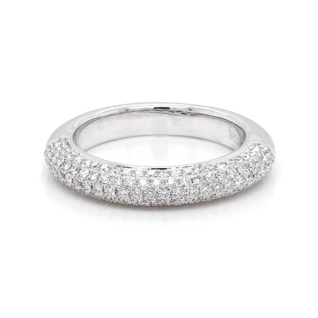 925 Sterling Silver CZ Crystal Stacking Half Eternity Ring