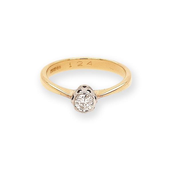 Collet Set Diamond Solitaire Ring
