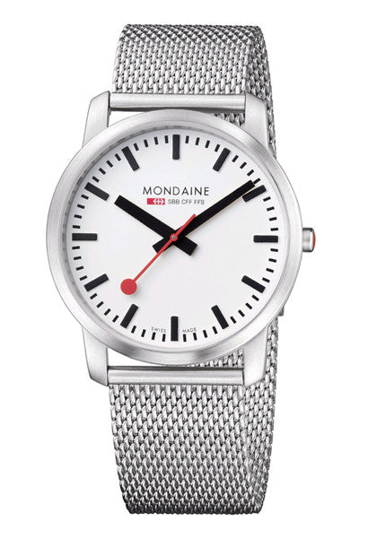 Mondaine A638.30350.16SBM Elegant 41mm white dial watch -  - 1