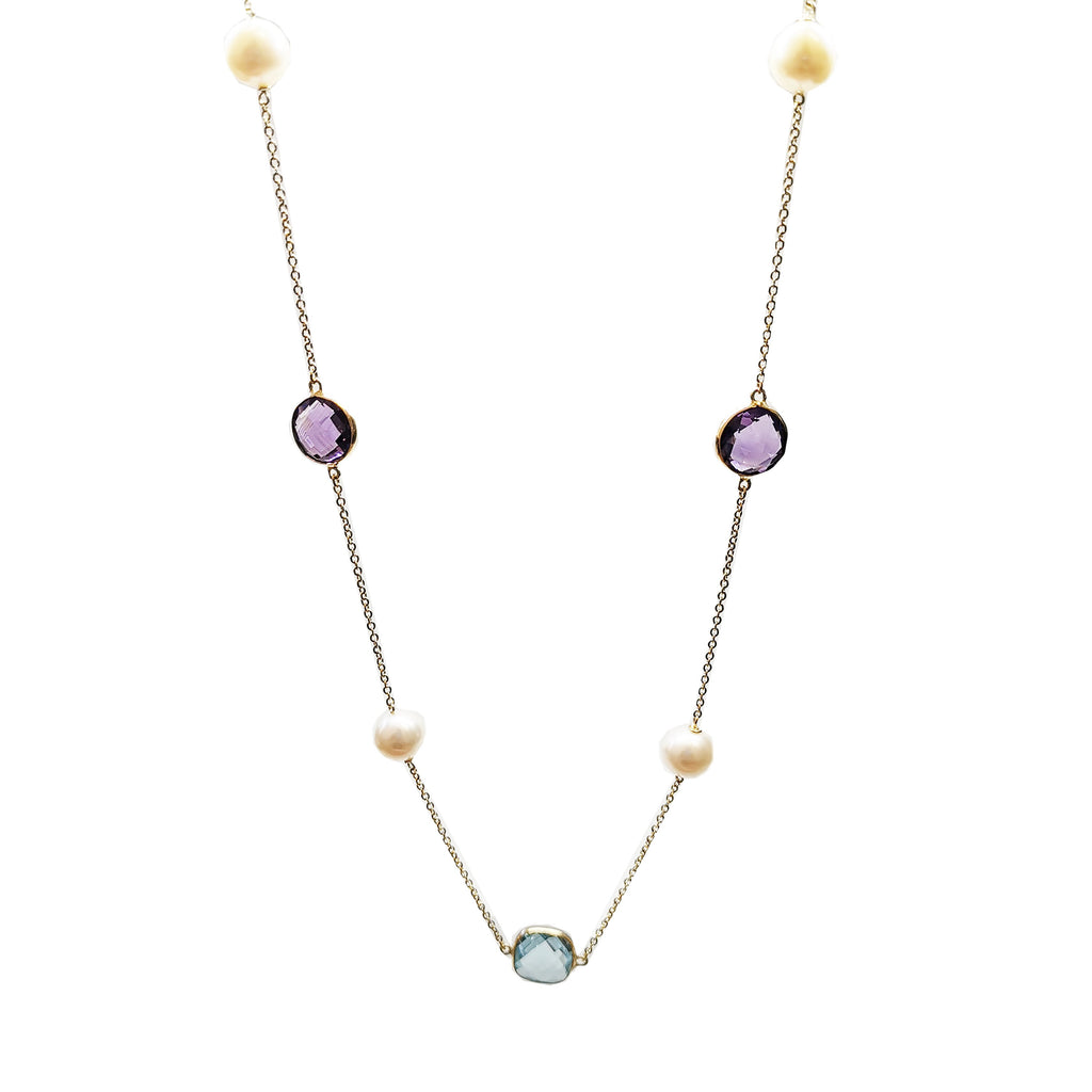 Semi-Precious Stone and Pearl Necklace