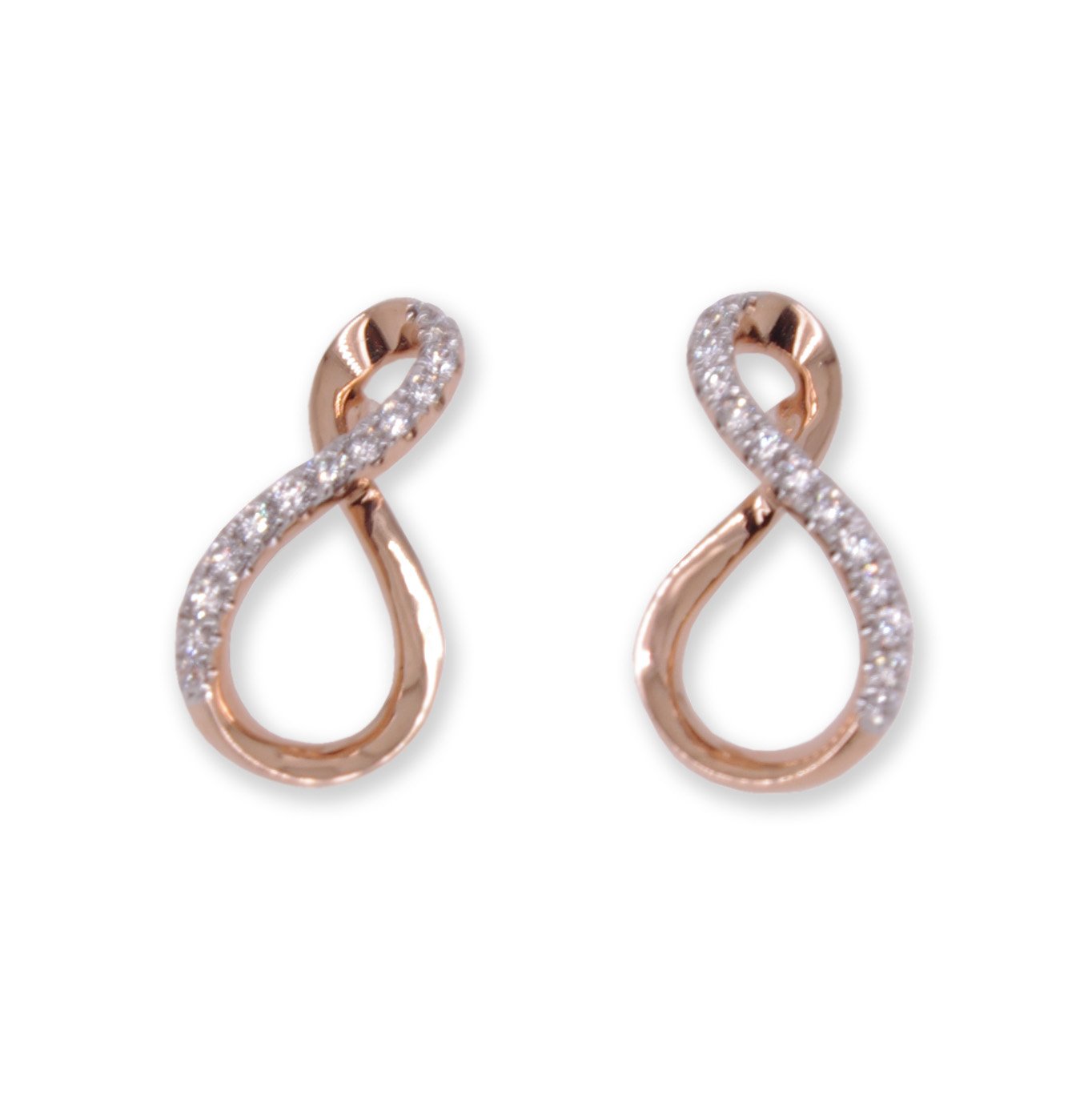 Rose gold infinity earrings top