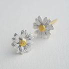 Alex Monroe Designer Jewellery Silver and Gold Plated Little Daisy Stud Earrings in Silver and Gold-plated Silver