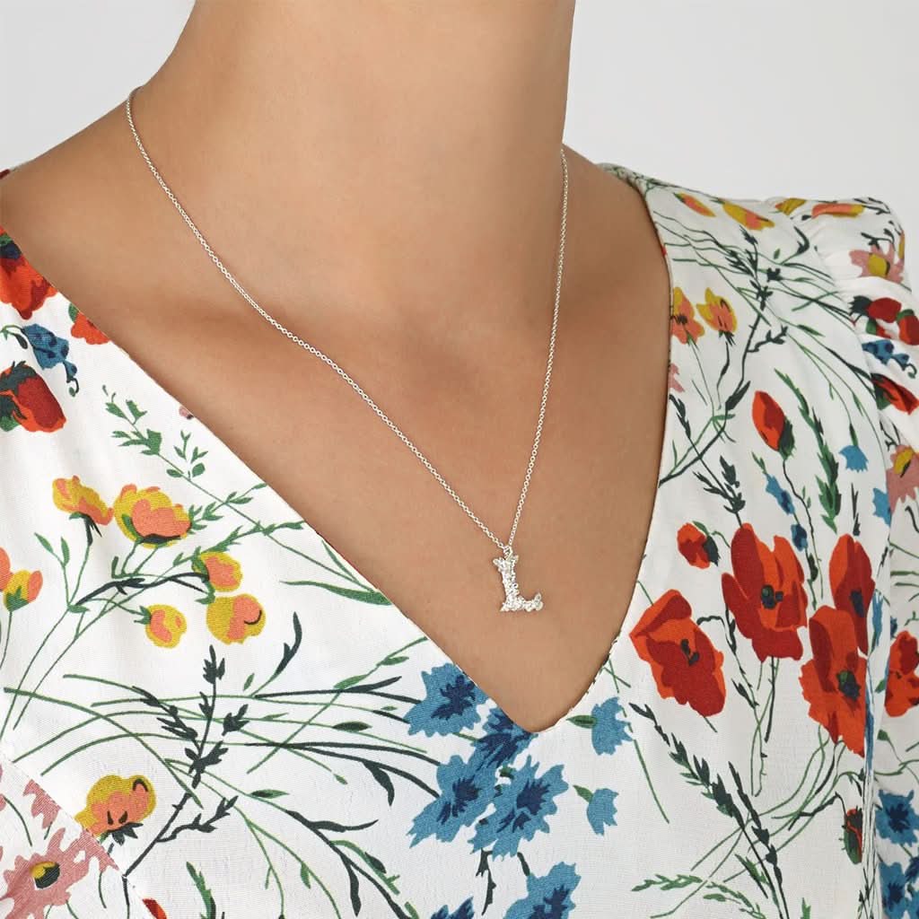 Alex Monroe Jewellery Alex Monroe Floral Letter L Necklace