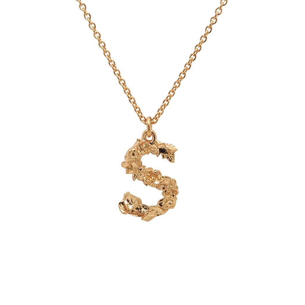 Alex Monroe Jewellery Alex Monroe Floral Letter S Necklace