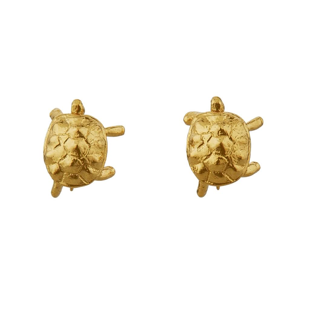Alex Monroe Jewellery Gold-Plated Alex Monroe Racing Tortoise Stud Earrings