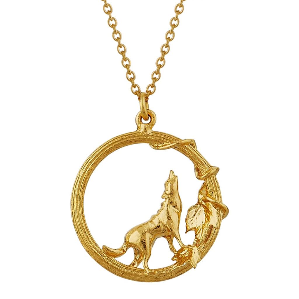 Alex Monroe Jewellery Gold-Plated Alex Monroe Silver Howling Wolf Necklace