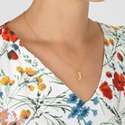 Alex Monroe Jewellery Gold Plated Silver Alex Monroe Floral Letter J Necklace