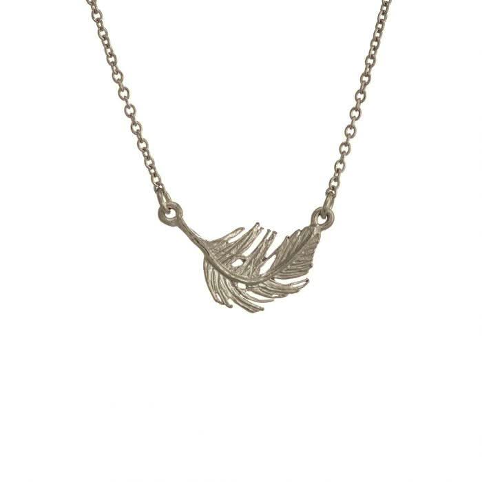 Alex Monroe Jewellery Silver Alex Monroe Little Feather Inline Necklace