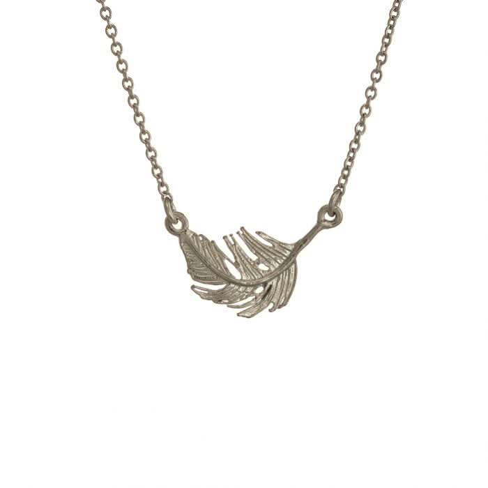 Alex Monroe Jewellery Silver Alex Monroe Little Feather Inline Necklace