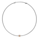 FOPE Designer Jewellery FOPE 18ct White Gold 'Eka Tiny' Necklace with Diamond-set Rose Gold Rondels 739C