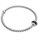 FOPE Designer Jewellery FOPE 18ct White Gold Flex’it Eka Tiny Bracelet with Rondels and Black Diamonds 754B BBR1
